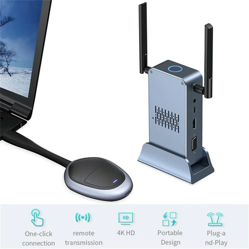 Kit Trasmettitore e Ricevitore Wireless HD G52+R18 4K per Mirroring Schermo per PC / TV / Proiettore