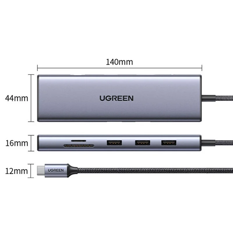 UGREEN 15600 Hub USB-C 9 en 1 avec Adaptateur Station d'Accueil : Ethernet, VGA, USB-A, SD/TF, Charge PD