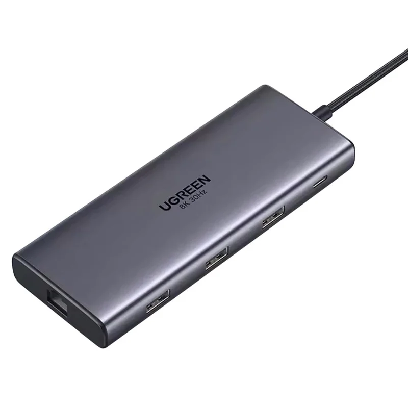 UGREEN 15534 USB-C Hub 8K / 4K HD RJ45 USB 3.0 PD 100W 10 in 1 Aluminum Alloy Adapter