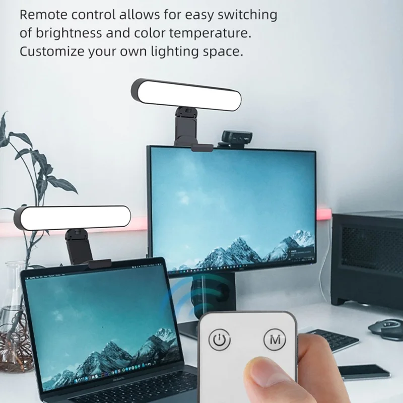 Barra de Luz LED para Monitor de Ordenador con Control Táctil Inteligente, Regulable, Lámpara de Lectura con Mando a Distancia