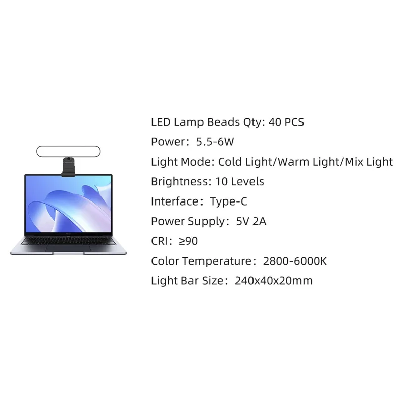 Barra de Luz LED para Monitor de Ordenador con Control Táctil Inteligente, Regulable, Lámpara de Lectura con Mando a Distancia