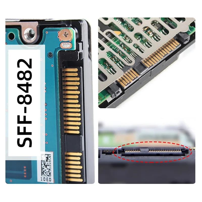 SF-090-SATA SFF-8482 SAS 29Pin to 7+15 22Pin SATA Hard Disk Drive Raid Adapter with Chipset