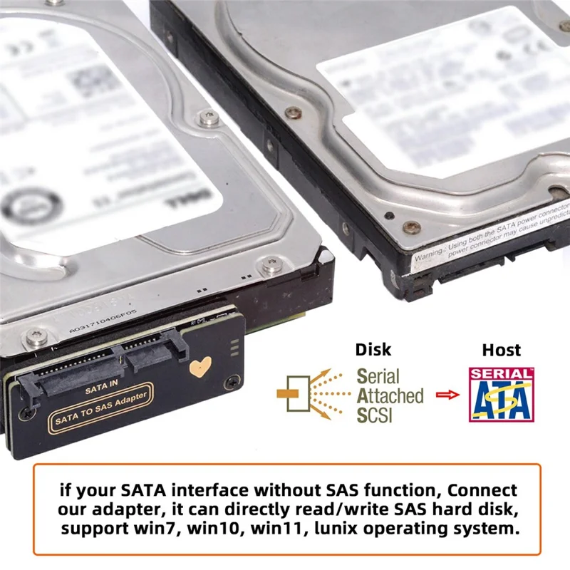 SF-090-SATA SFF-8482 SAS 29Pin to 7+15 22Pin SATA Hard Disk Drive Raid Adapter with Chipset