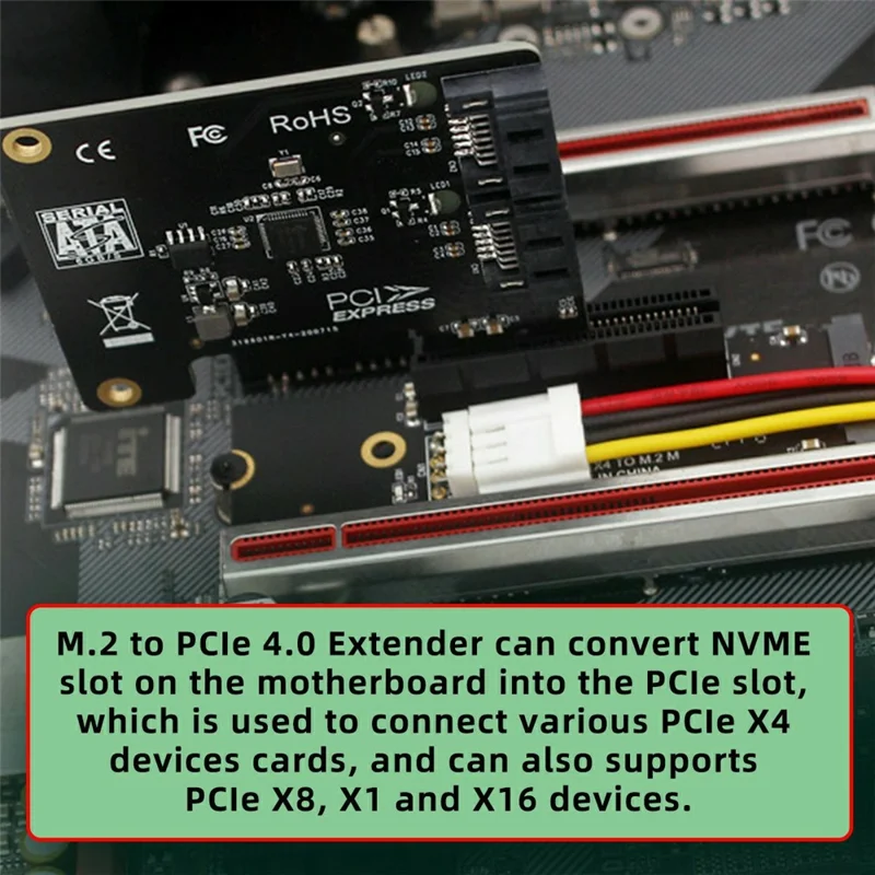 EP-048 M.2 NGFF NVMe M-Key Extender to PCI-E X1 X4 X8 X16 Graphics Card Riser Adapter