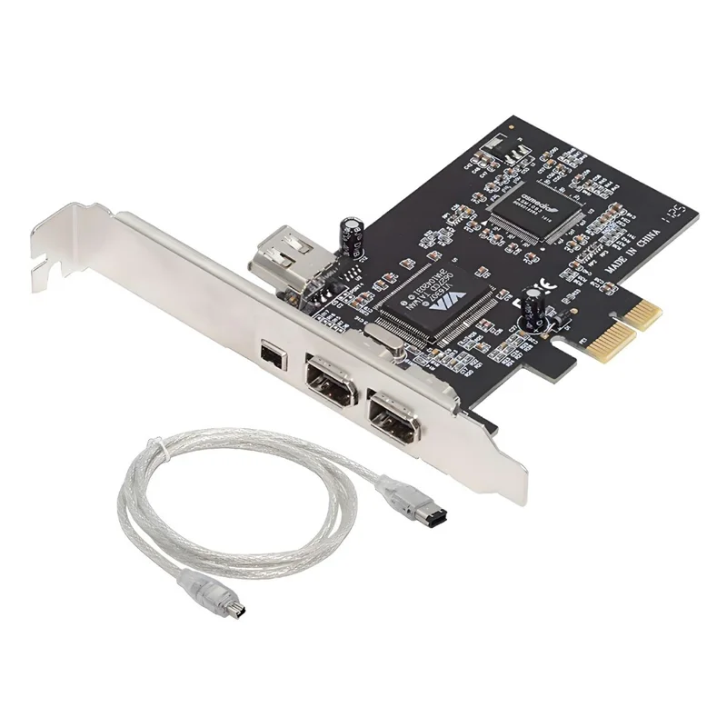 EP-053 IEEE 1394 to PCI-E Card 3x6Pin 1x4Pin Firewire 400 Adapter Card with Cable + Low Profile Bracket