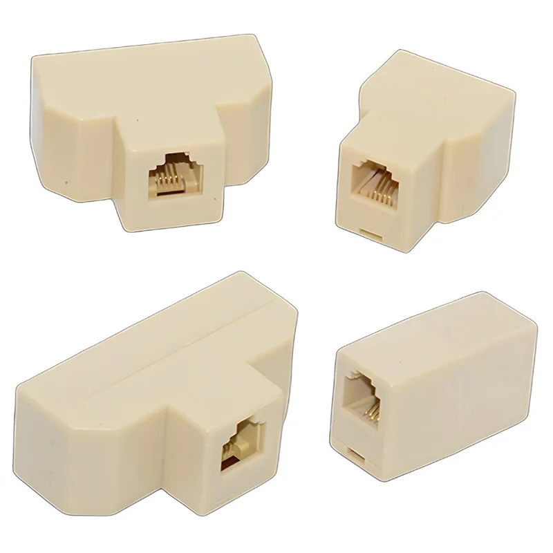 CA-006 4Pcs / Set 1 / 2 / 3 / 4-Way Outlet 6P4C RJ11 RJ12 Telephone Phone Modular Jack Line Splitter Adapter