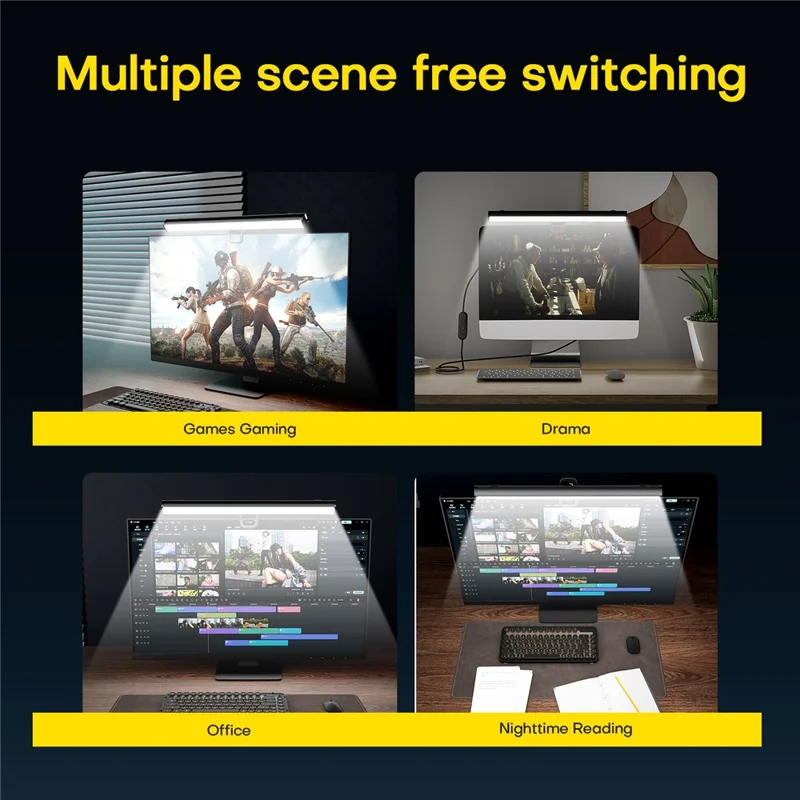 BY-03 Computer Monitor Light Bar Magnetic Eye-Caring Monitor Lamp Ambient Lighting for Video Conferencing / Streaming