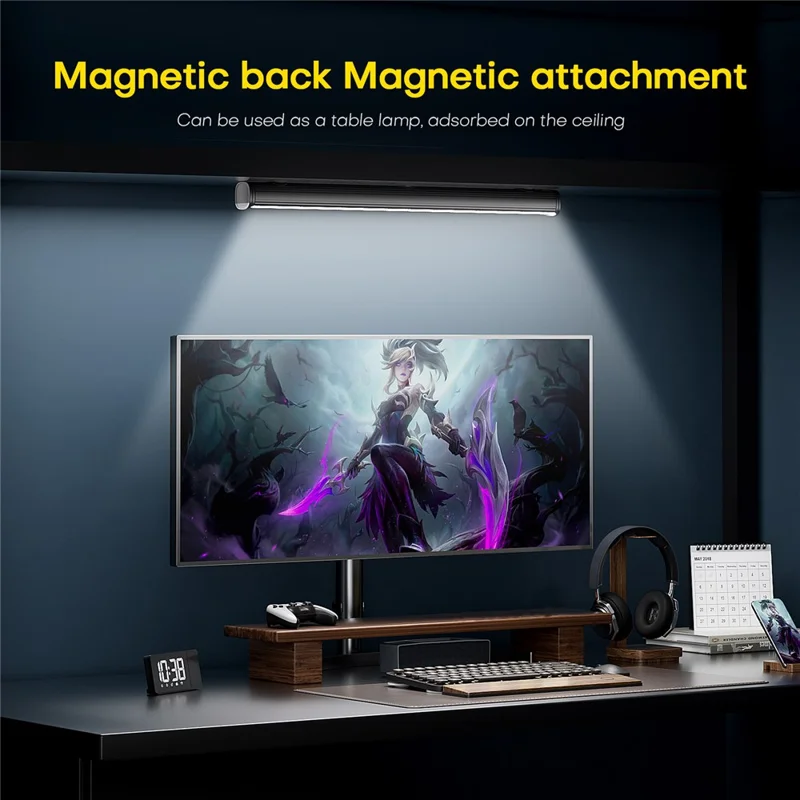 BY-03 Computer Monitor Light Bar Magnetic Eye-Caring Monitor Lamp Ambient Lighting for Video Conferencing / Streaming