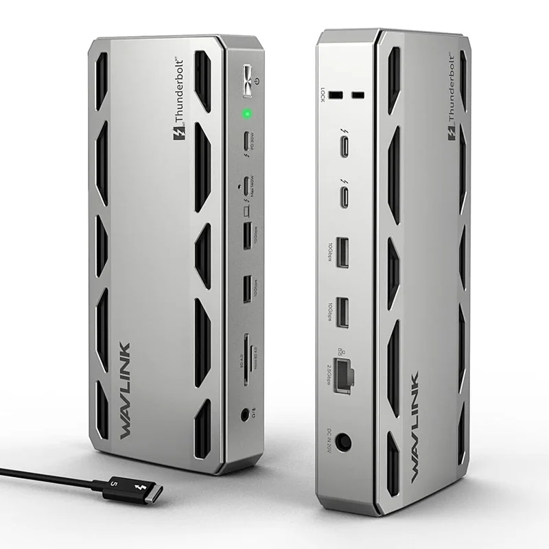 WAVLINK UTD58 12-in-1 Thunderbolt 5 Docking Station for Laptops 120Gbps 140W PD Hub Adapter - US Plug