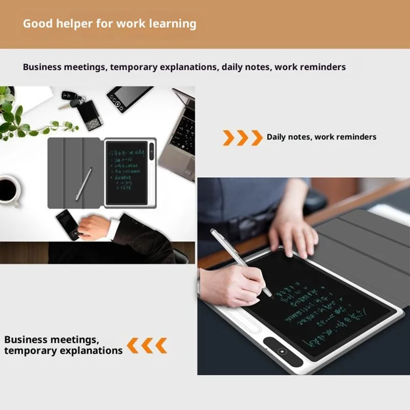 10,1-дюймовый ЖК-планшет для письма, деловой высокой яркости, с блокировкой экрана / Чехол из искусственной кожи - черный