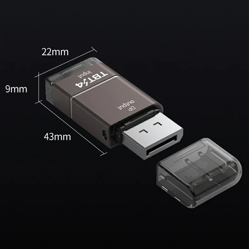 Adapter DP do Thunderbolt 3 / 4 / 5 Typ-C 8K / 120 Hz przewodowe lustrzane odtwarzanie ekranu dla monitorów, synchronizacja dźwięku, podłącz i graj