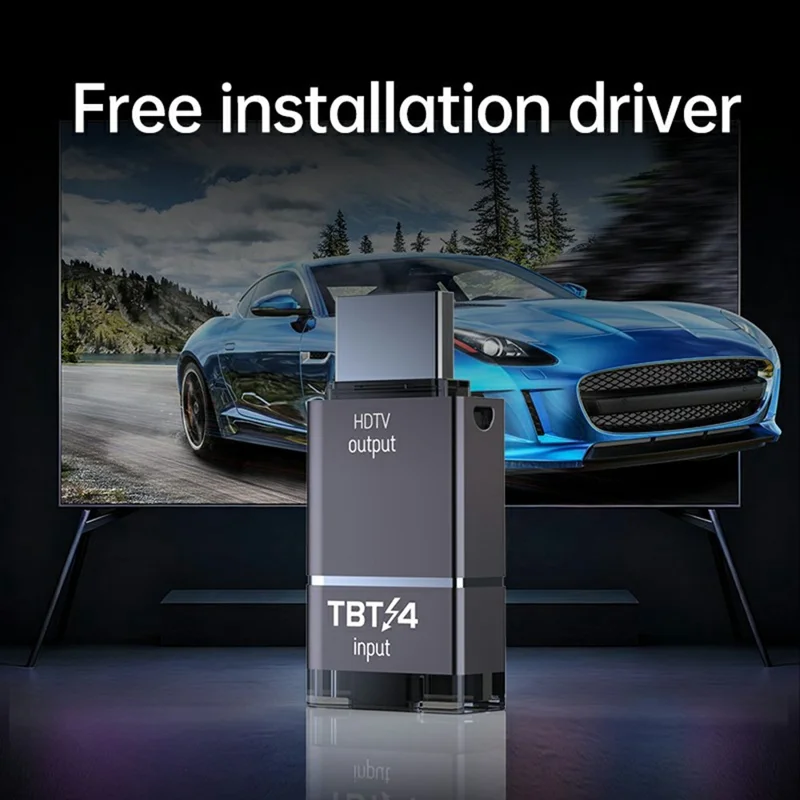 Kabel adaptera 4K HDTV do Thunderbolt 3 / 4 / 5 Typ-C, kopia ekranu, podłączenie do monitora DP, obsługa synchronizacji dźwięku, gotowy do pracy