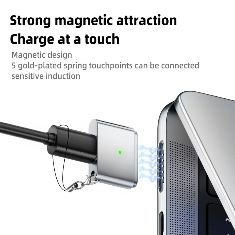 Type-C to Magnetic Charging Adapter 140W PD Compatible with MacBook Pro  /  Air Fast Charger - Silver