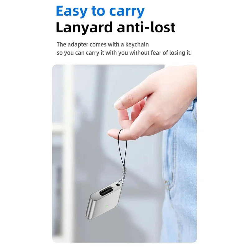 Type-C to Magnetic Charging Adapter 140W PD Compatible with MacBook Pro  /  Air Fast Charger - Silver