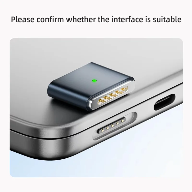 Type-C to Magnetic Charging Adapter 140W PD Compatible with MacBook Pro  /  Air Fast Charger - Silver