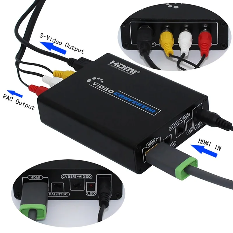 HD to S-Video AV Converter Computer to CVBS Adapter for Old TV  /  S-Video Monitor High Definition Signal Conversion