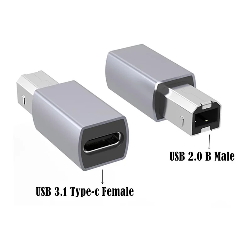 Type-C to USB-B Adapter Cable USB C to Printer Connector for Electronic Piano / Scanner / Fax High Speed Data Sync 480Mbps Plug and Play