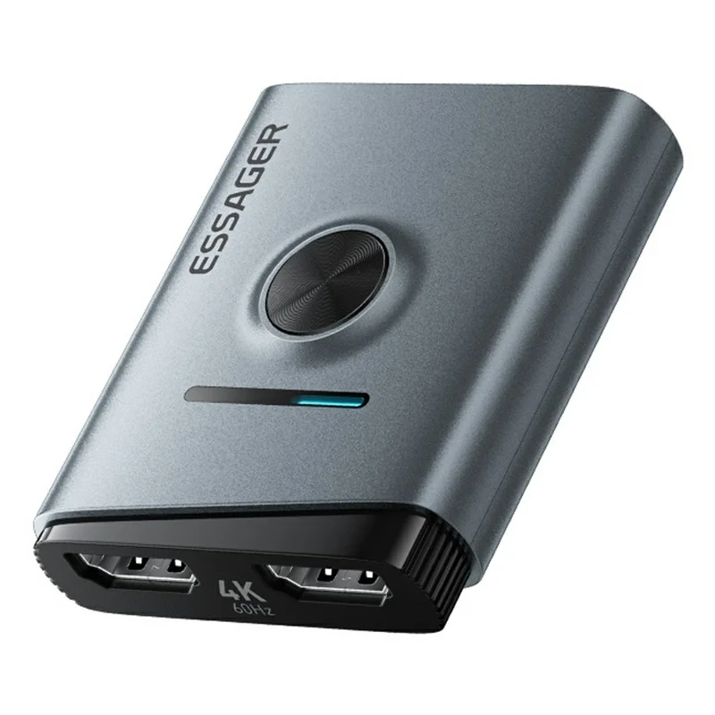ESSAGER HD Switcher 2 in 1 out Dual-Way 4K 60Hz Video Switch for Gaming PC TV