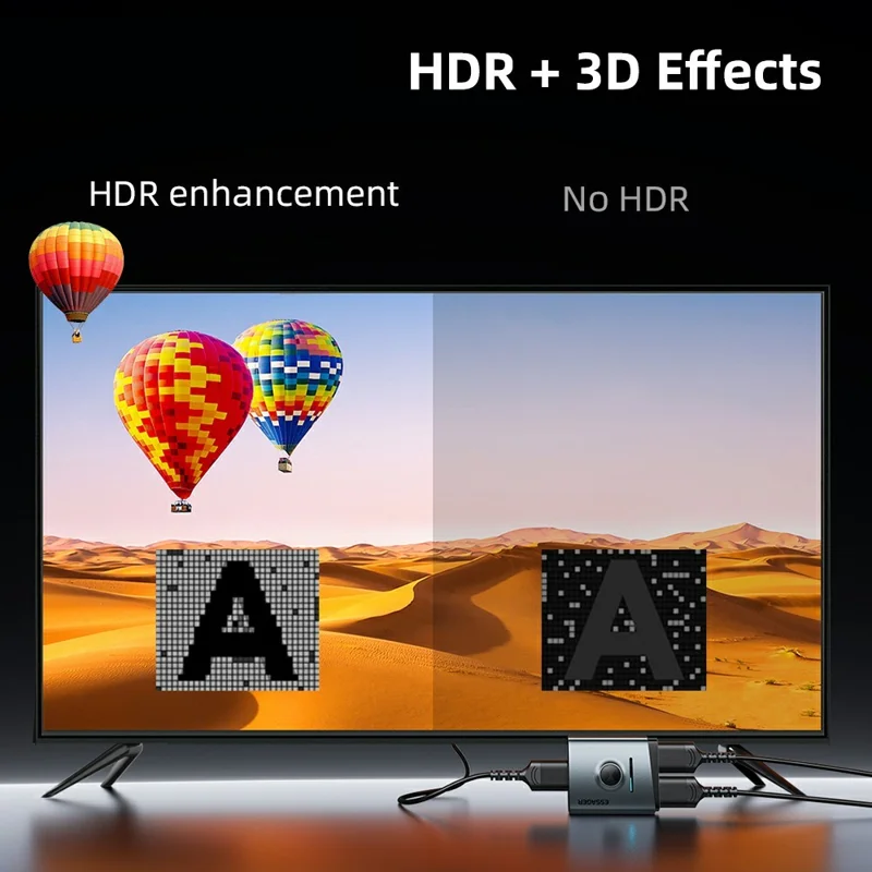 ESSAGER HD Switcher 2 in 1 out Dual-Way 4K 60Hz Video Switch for Gaming PC TV