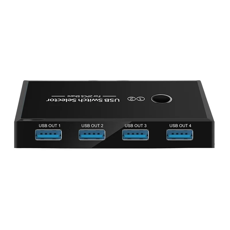 KY03 Sélecteur de Commutateur USB 3.0 KVM 2 Entrées 4 Sorties Partagé Hub pour Imprimante Souris Clavier - Noir