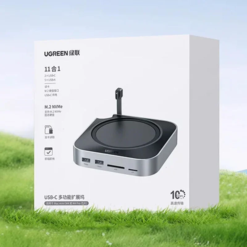 UGREEN CM841-65487 11-in-1 USB-C Hub for Mac Mini M4  /  M4 Pro M.2 NVMe SSD Enclosure Docking Station