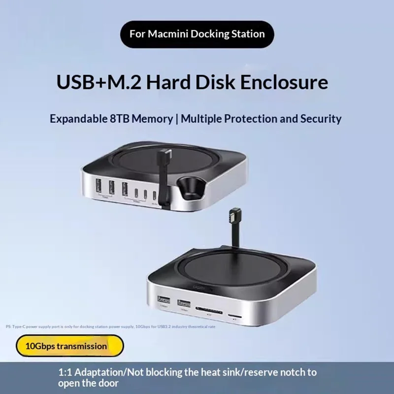 UGREEN CM841-65487 11-in-1 USB-C Hub for Mac Mini M4  /  M4 Pro M.2 NVMe SSD Enclosure Docking Station