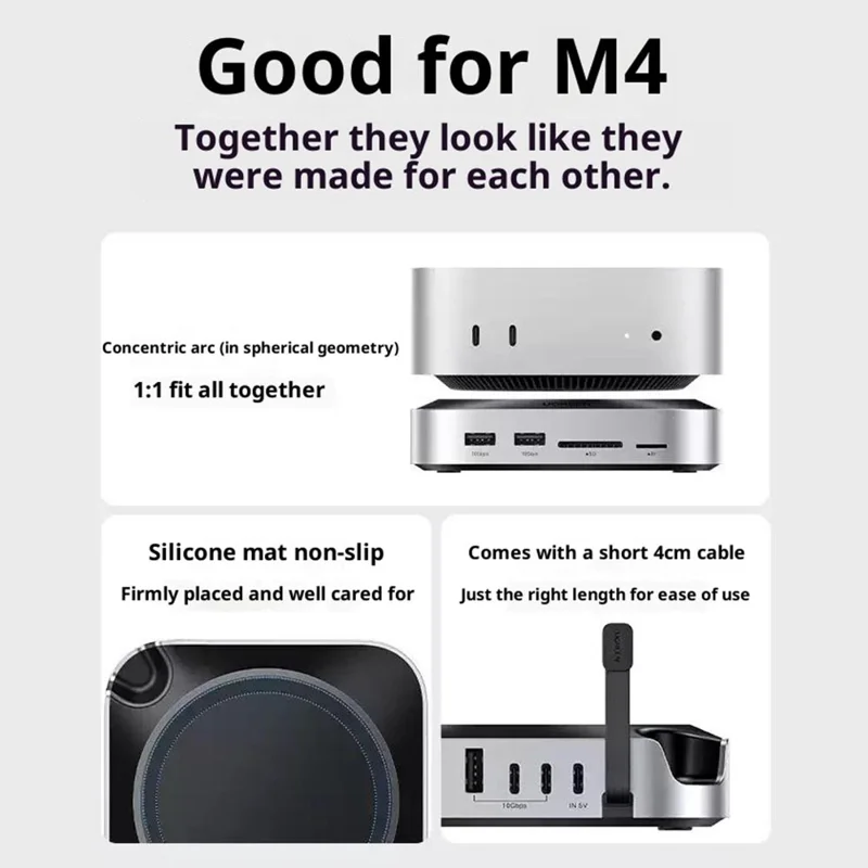 UGREEN CM841-65487 11-in-1 USB-C Hub for Mac Mini M4  /  M4 Pro M.2 NVMe SSD Enclosure Docking Station