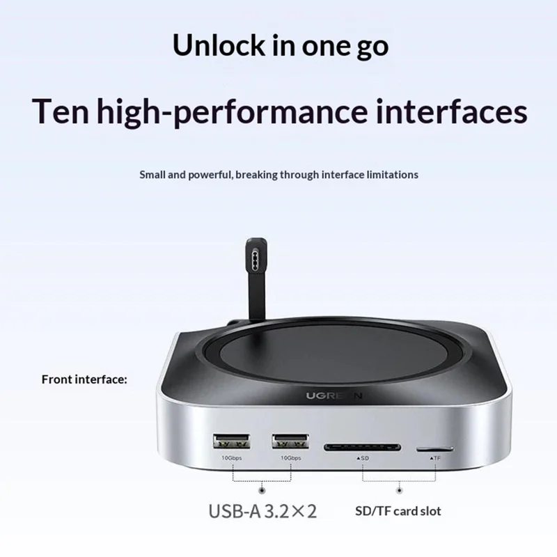 UGREEN CM841-65487 11-in-1 USB-C Hub for Mac Mini M4  /  M4 Pro M.2 NVMe SSD Enclosure Docking Station