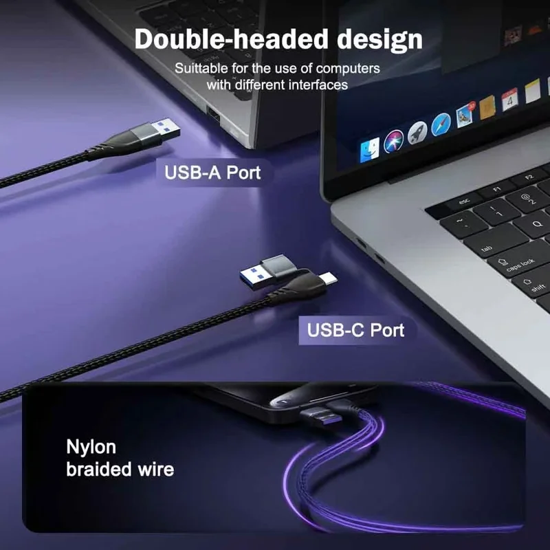 LEMORELE AC07 HD Video Capture Card USB-A  /  C to Dual Interface HD Loop-Out 1080P Game Streaming Recording Adapter - Grey  /  Silver