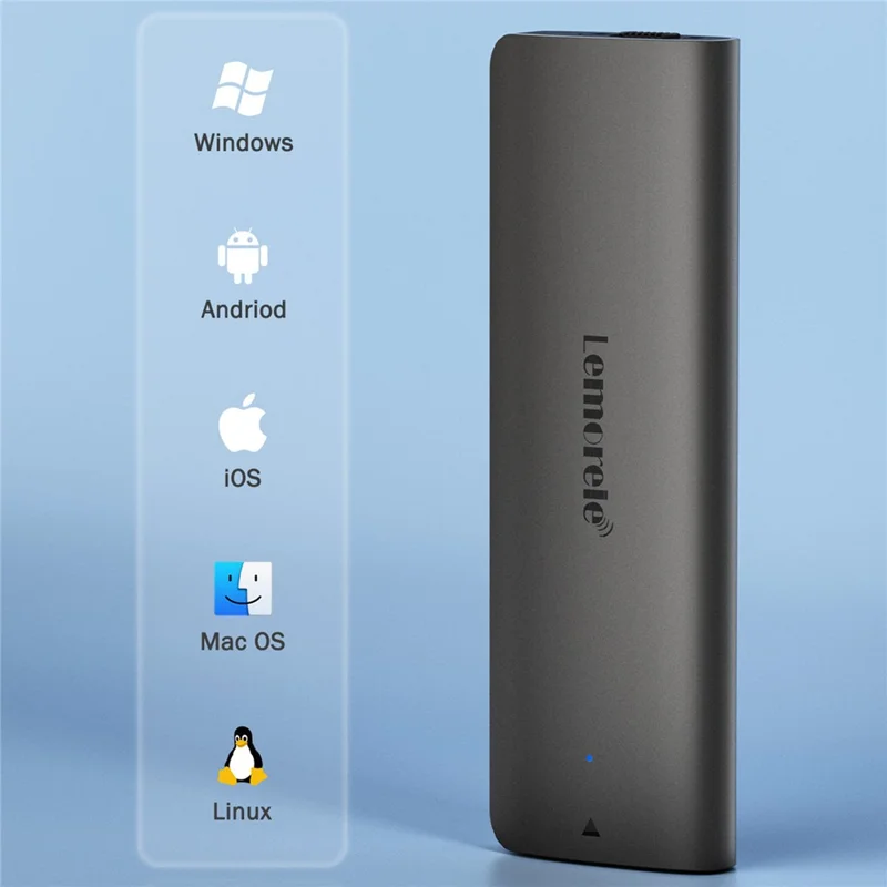 LEMORELE SD1L M.2 NVMe SATA Dual Protocol SSD-enclosure 10 Gbps USB3.1 Gen2 bærbar harddiskdåse i aluminiumslegering - Sort