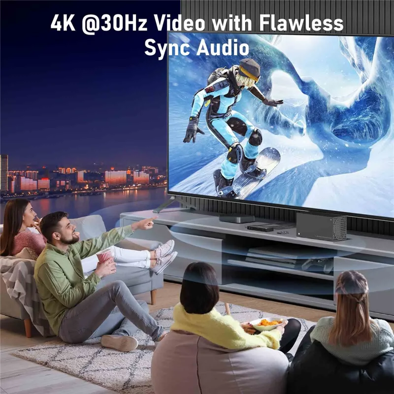LEMORELE G99 3 Entradas 1 Saída HD Switch com Controlo Remoto 4K@30Hz Filtra Automaticamente Canais Comutador Partilhado para Consola de Jogos PC TV - Preto