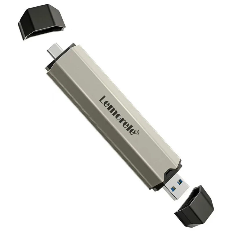 LEMORELE SD3L Caixa para SSD M.2 NVMe SATA de Dupla Interface 10 Gbps Unidade de Disco Portátil USB 3.1 Gen2 - Preto