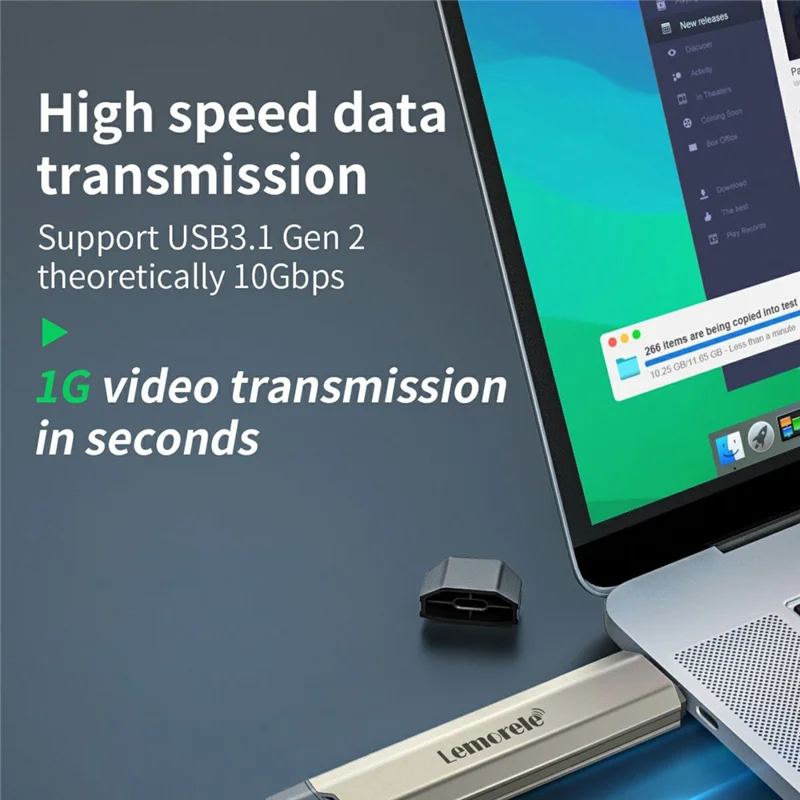 LEMORELE SD3L Caixa para SSD M.2 NVMe SATA de Dupla Interface 10 Gbps Unidade de Disco Portátil USB 3.1 Gen2 - Preto