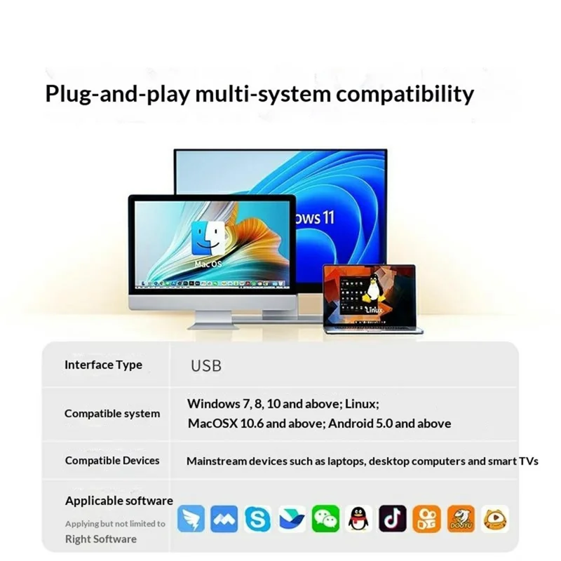 UGREEN CM925-75587 USB Webcam 1080P HD Camera Built-in Dual Microphone for Video Conference - Black