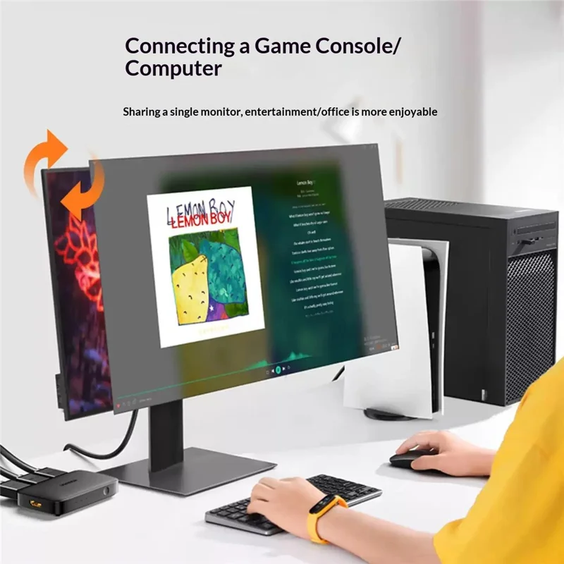 UGREEN CM332-80125 Interruptor HD de 3 Entradas e 1 Saída com Comutador Divisor 4K 30Hz com Controlo Remoto para Consola de Jogos, TV, PC