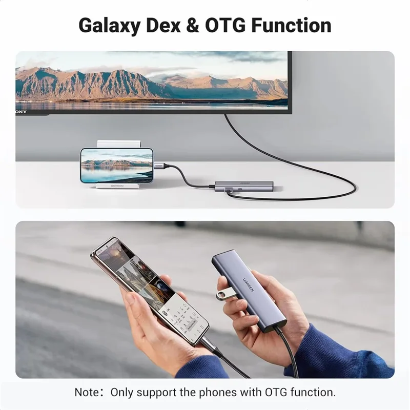 UGREEN CM512 90568 7 in 1 USB-C Hub Type-C to 4K / 30Hz HD USB 3.0 PD 100W RJ45 SD / TF Card Reader