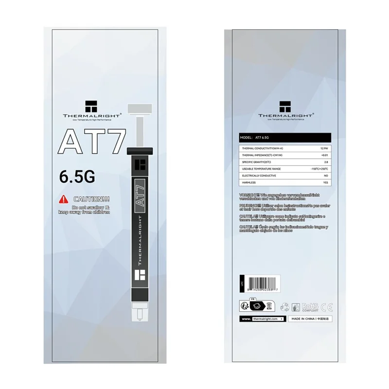 THERMALRIGHT AT7 6,5 g Pasta Térmica para Processador CPU e GPU - Cinzento