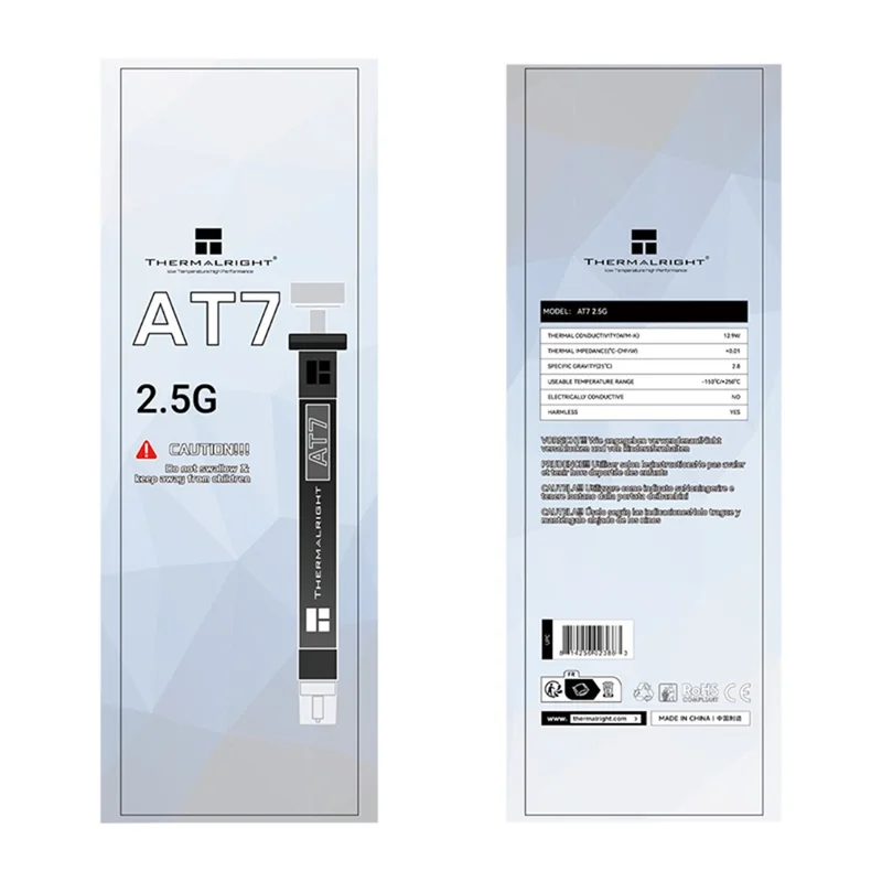 THERMALRIGHT AT7 2,5 g Pasta Térmica para Processador e GPU - Cinzento