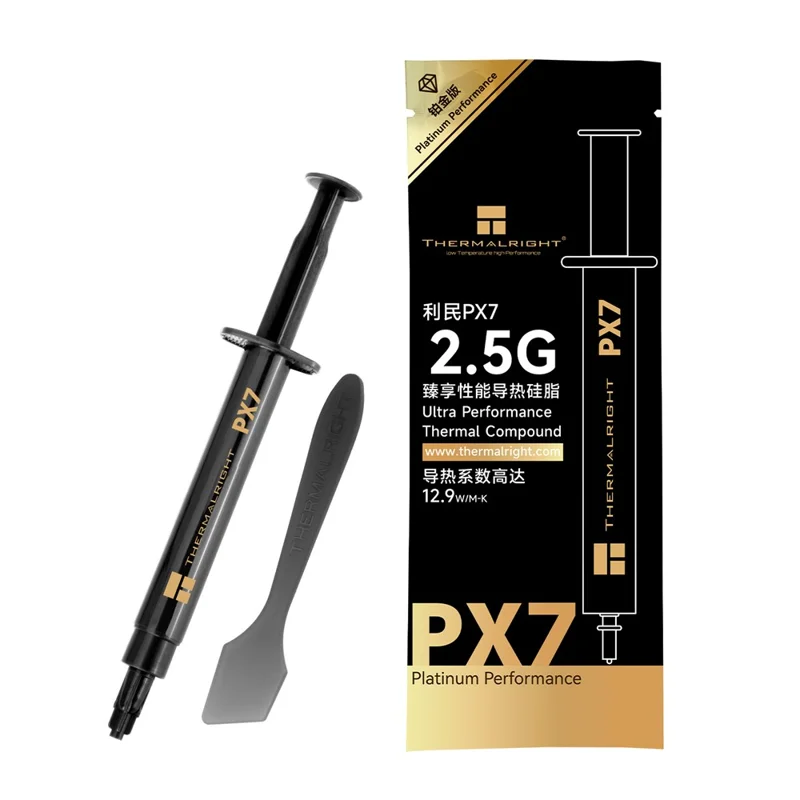 THERMALRIGHT PX7 2,5 g Pasta Térmica para CPU 12,9 W/mK, Composto de Alta Performance para Dissipação de Calor com Espátula