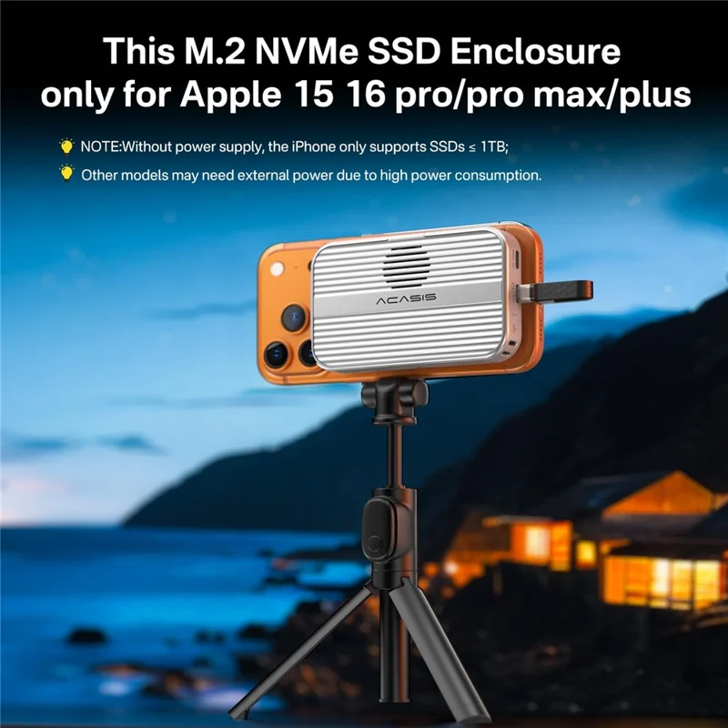 ACASIS EC-1401 10Gbps Magnetic M.2 NVMe SSD Enclosure 6 in 1 USB-C Docking Station with Cooling Fan - Orange