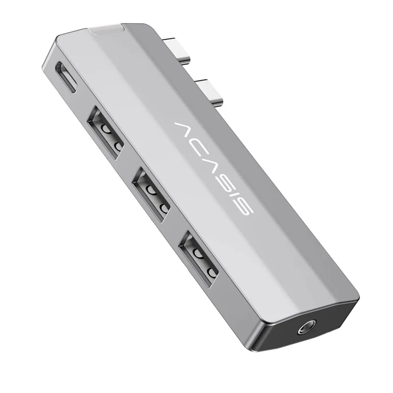 ACASIS Concentrador USB 5 en 1 para MacBook Pro/Air PD 100 W Thunderbolt 3 USB-C 3x USB-A 10 Gbps Estación de acoplamiento con vídeo 5K