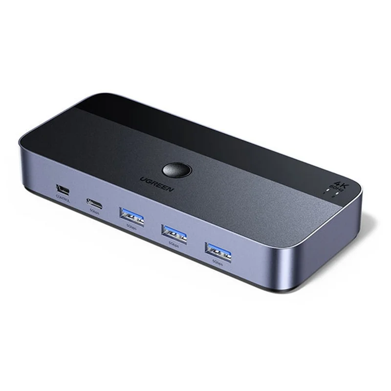 UGREEN 35765 HD KVM Switch 2 en 1 Salida 4K 60Hz USB 3.0 Dispositivo de Compartición para Controlador de Escritorio