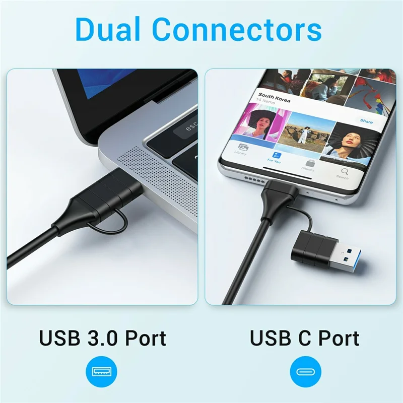 YC7209 USB-C Hub 10 in 1 Docking Station 15W Magnetic Wireless Charger with SD TF Card Reader