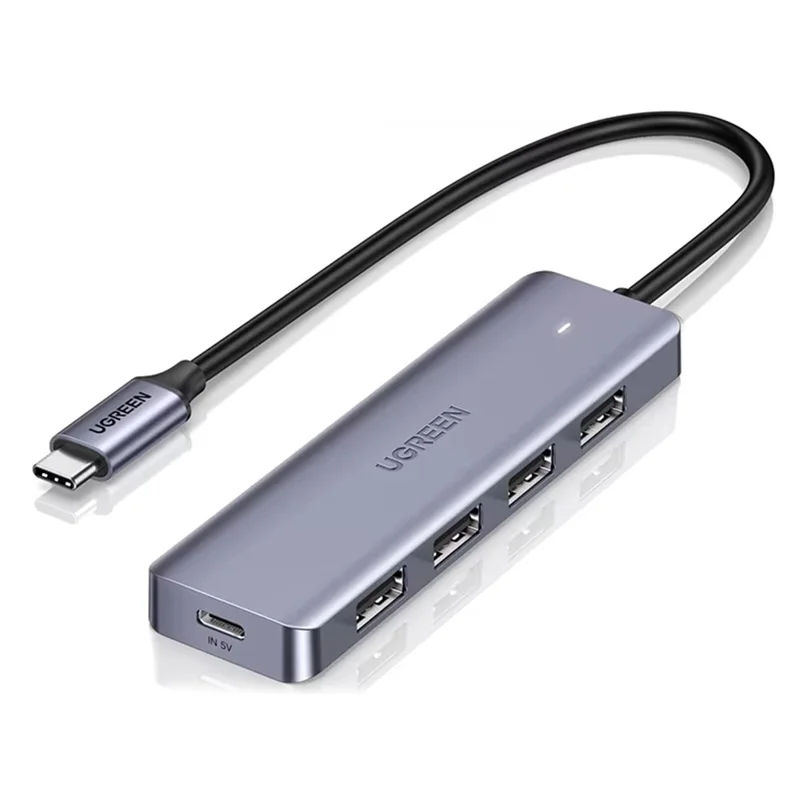 UGREEN CM219 USB-C to USB-A 3.0 4-Port Hub 5Gbps Data Transfer Splitter - Grey
