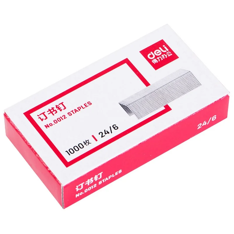 DELI 0012 1000 шт./коробка Степлеры 24/6 Стандартные скобы из высокопрочной стали с защитой от ржавчины