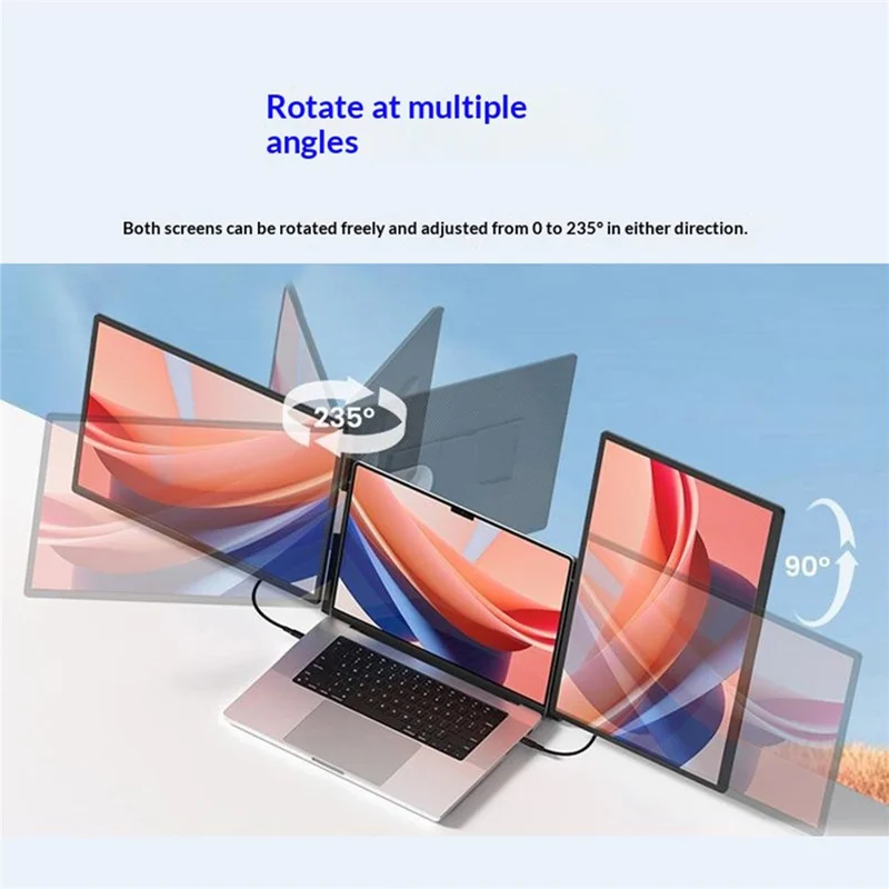 S7PRO 16 inch 2.5K Dual Screen Portable Monitor for Laptop HD IPS Display with Stand - Black