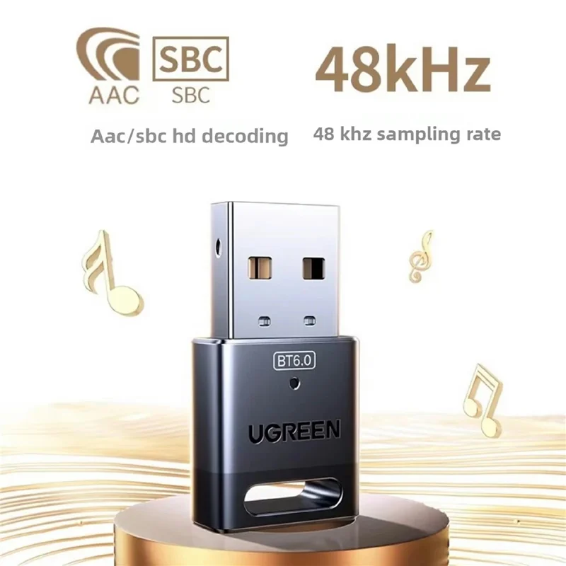 UGREEN 75073 Bluetooth-compatible 6.0 USB Adapter 20m Transmission Plug and Play for PC Desktop
