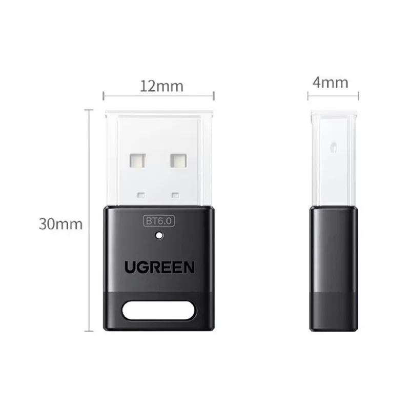 UGREEN 75073 Bluetooth-compatible 6.0 USB Adapter 20m Transmission Plug and Play for PC Desktop