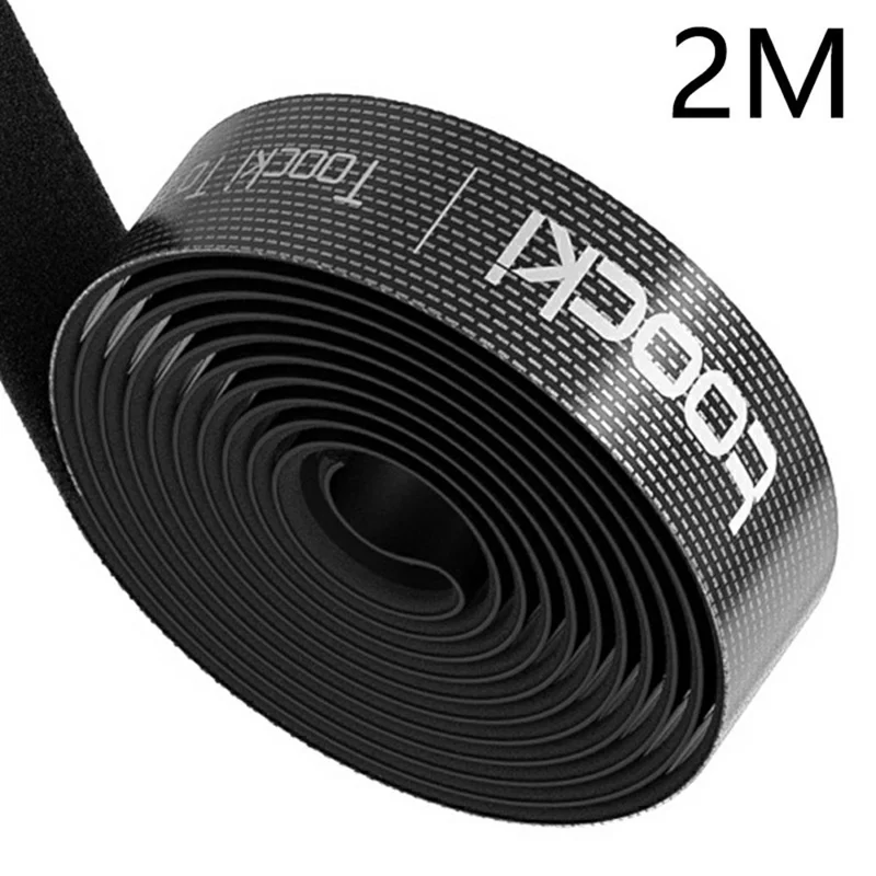 TOOCKI TQ-LX01 2m Magic Tape Reusable Cuttable Cable Tie for Home Office Cable Management - Black