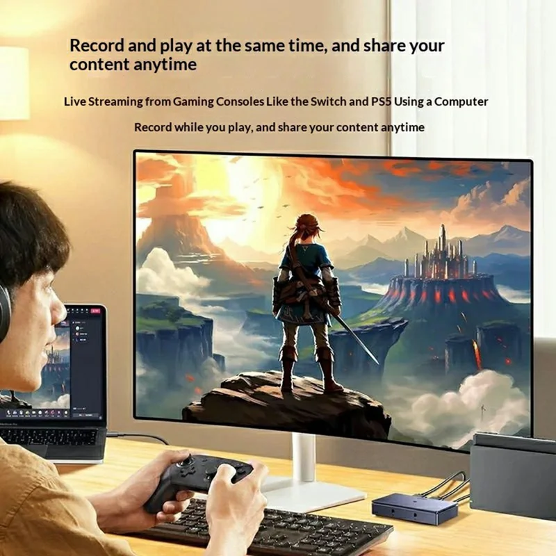 UGREEN CM758 45645 4K 60Hz HD Capture Card HDR Loop-Through USB-C Recording Device - Grey